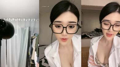 神似冯提莫-眼镜美女 苏苏LUCKY- 超有范，这小穴干净整洁，肉棒插进去就流水，高潮没停过 2V！  (1)